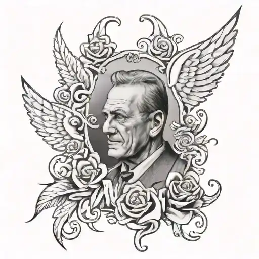 lost dad memorial tattoo design idea