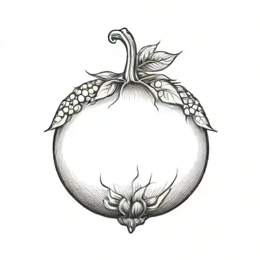 cover up pomegranate fruit tattoo design idea