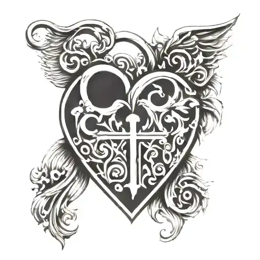 name kush heart shaped lock tattoo design idea