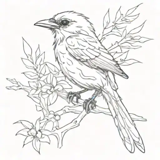 shrike with hozier written underneath tattoo design idea
