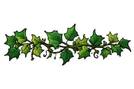 ivy leaves stem tattoo design idea