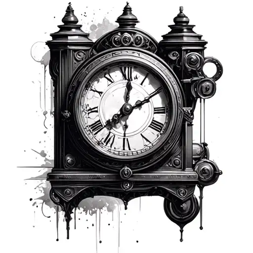 Time machine tattoo design idea