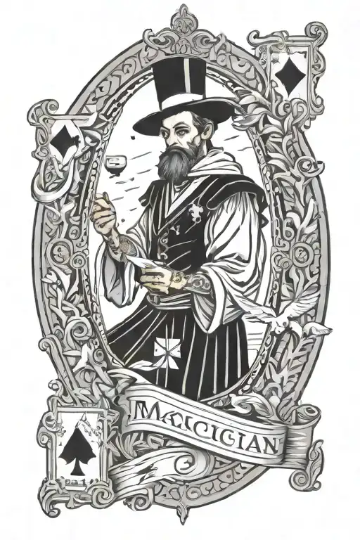The magician tarot card tattoo for men  tattoo design idea