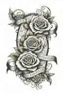 "I"ll be by your side for every step, I love you, always and forever!" Roman numeral 8/15/73-7/17/23 tattoo design idea