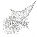 ad Astra per aspera written in fine line script font tattoo design idea