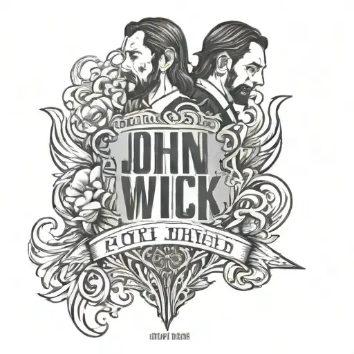 John wick back tattoo with custom words tattoo design idea