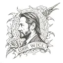 John wick back tattoo with custom words tattoo design idea