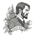 John wick back tattoo with custom words tattoo design idea