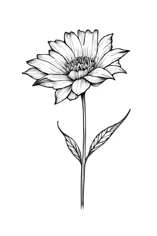 simple gladious flower tattoo with the words see the good as the stem tattoo design idea