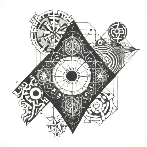 accounting symbols surrounded tattoo design idea