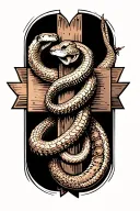 rattlesnake wrapped around a cross tattoo design idea
