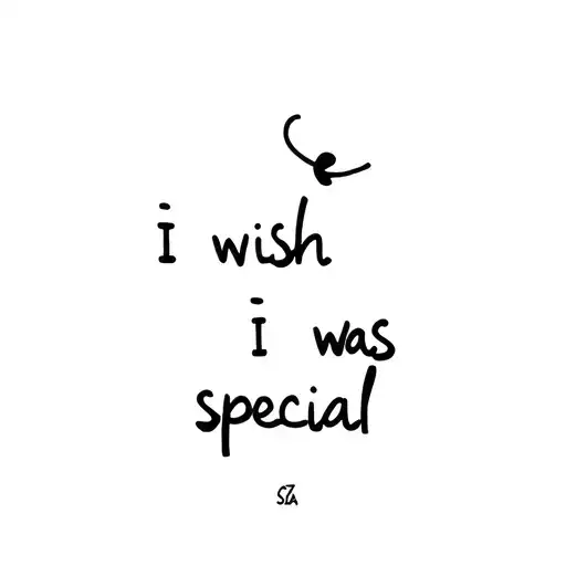 "i wish i was special -sza " minimal line art tattoo design idea