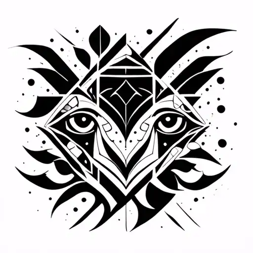 Gemini and Aquarius patern geometrical tattoo design idea