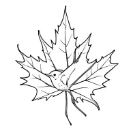 Maple Leaf and hummingbird surrounded tattoo design idea