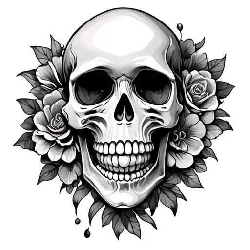 Girly Skull tattoo design idea