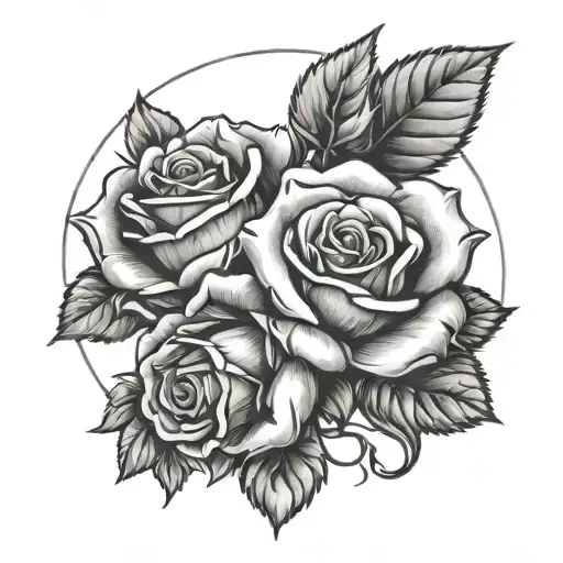 cook rose flower carpenter bricklayer tattoo design idea