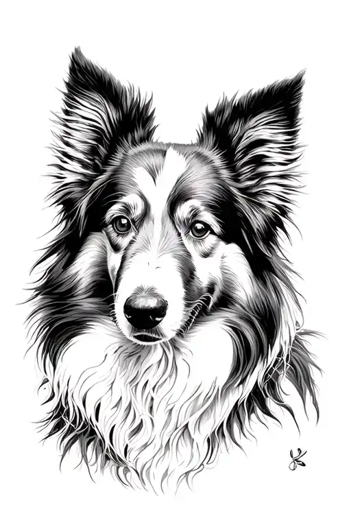 Shetland sheepdog tattoo design idea