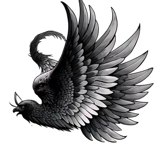 A full sleeve with an existing wing tattoo design tattoo design idea