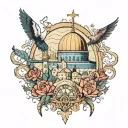 Jerusalem, freedom, Palestine Key tattoo design idea