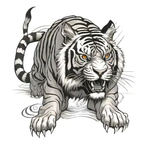 Japanese tiger tattoo design idea