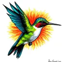 old school hummingbird tattoo design idea