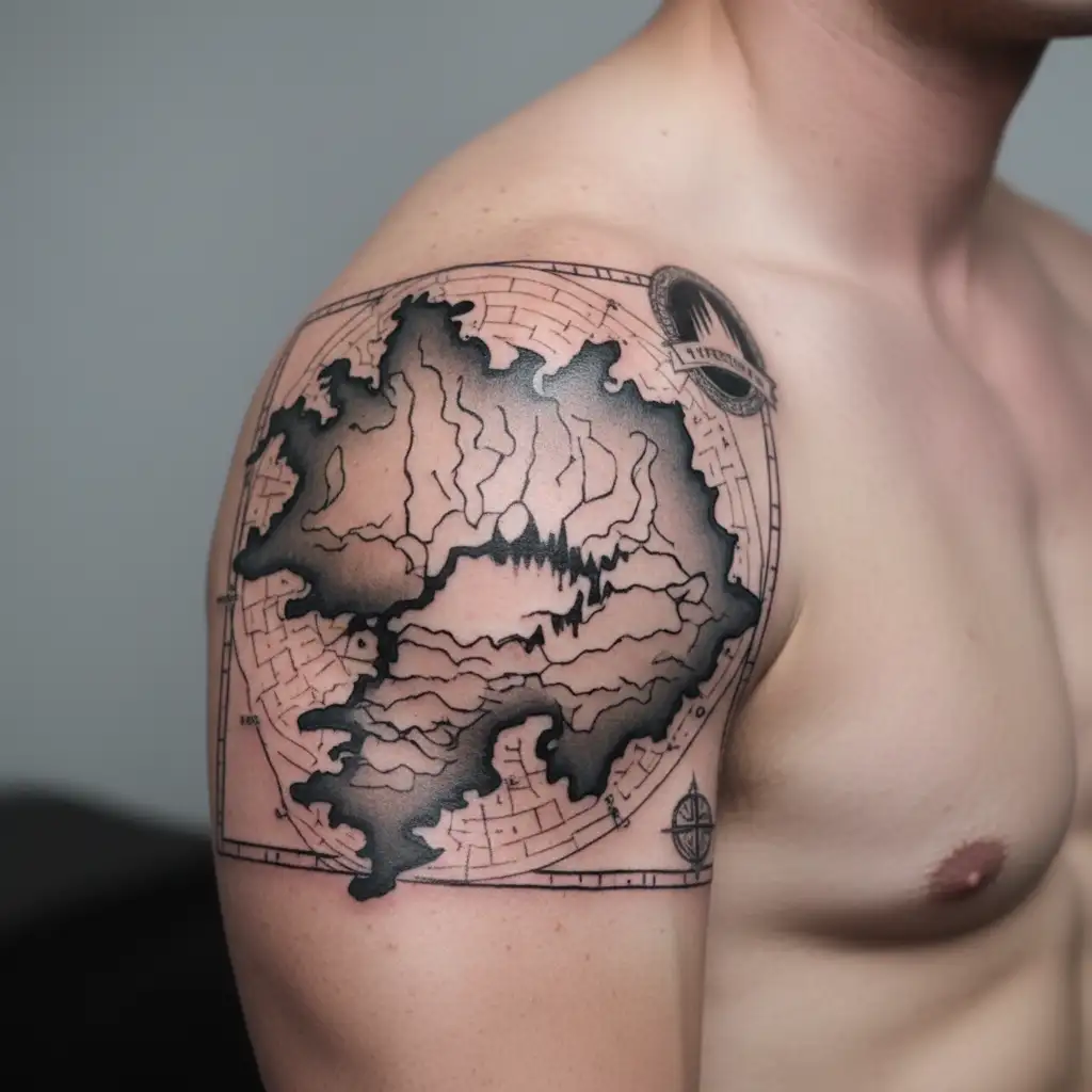 Icelandic map tattoo design idea
