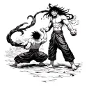 kaido vs luffy on onigashima tattoo design idea