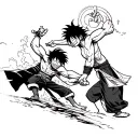 kaido vs luffy on onigashima tattoo design idea