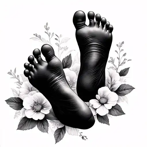 Baby feet silhouette tattoo design idea