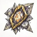 raw amethyst crystal tattoo design idea