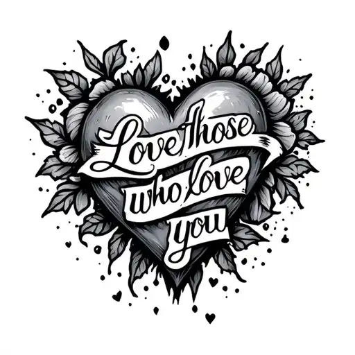 "Love those who love you" cold heart tattoo design idea