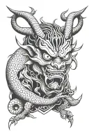 Japanese devil tattoo design idea