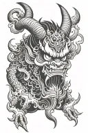 Japanese devil tattoo design idea