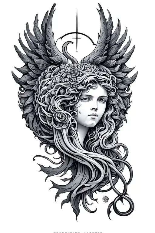Virgo and Aquarius symbol integrated astrological sign as well tattoo design idea