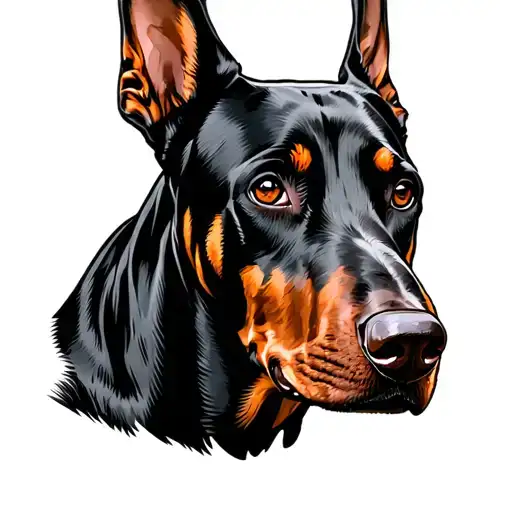 Doberman tattoos in graphic caviar tattoo design idea