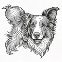 border collie outline tattoo design idea