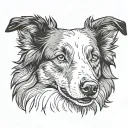 border collie outline tattoo design idea
