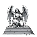  angels kneeling at the steps of hevan tattoo design idea