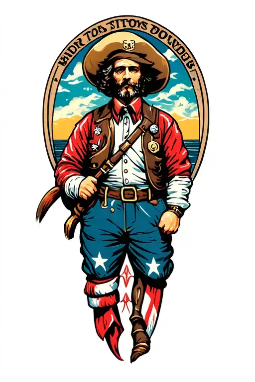 strong seafarer tattoo design idea