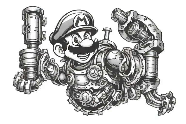 mario tattoo design idea