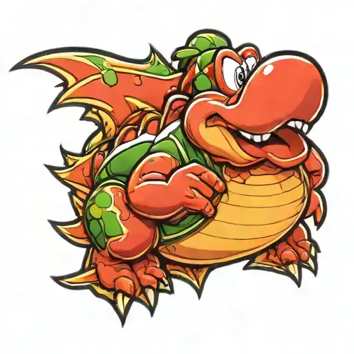 fat yoshi tattoo design idea