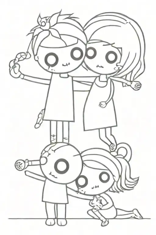 voodoo doll couple girl evil boy dying  tattoo design idea
