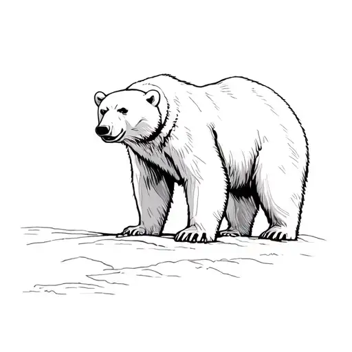 a fiercece brave polar bear standing tattoo design idea