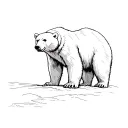 a fiercece brave polar bear standing tattoo design idea