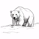a fiercece brave polar bear standing tattoo design idea