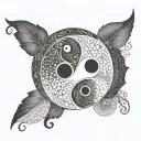 A tattoo design of a ying yang symbol with intricate patterns representing the different roles and responsibilities of a father, creating a unique and meaningful design tattoo design idea