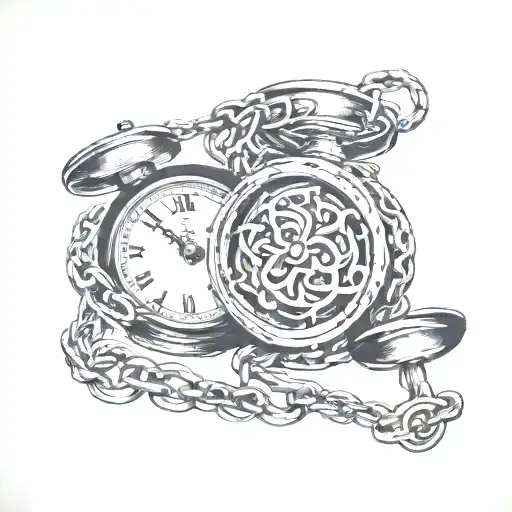 time chains love weight  tattoo design idea