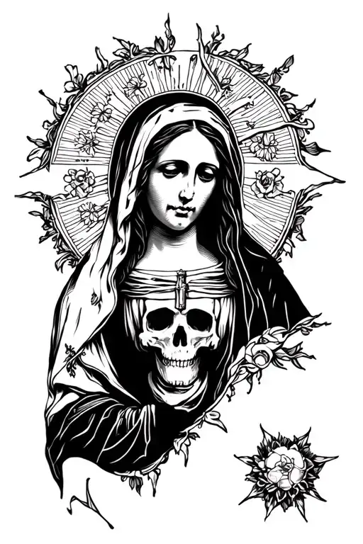 Blessed Virgin and Death tattoo design idea