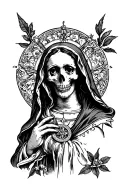Blessed Virgin and Death tattoo design idea