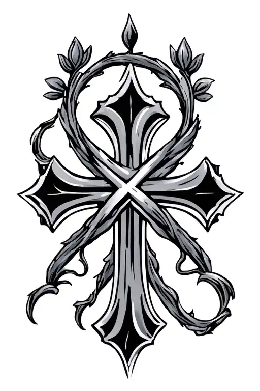 3 Nail Cross + 3 Nails tattoo design idea